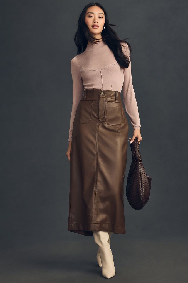 Leather midi skirt outlet uk