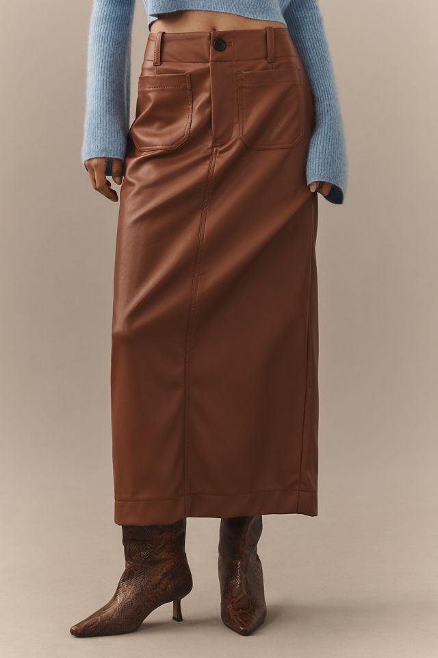 The Colette Faux-Leather Maxi Skirt by Maeve #1