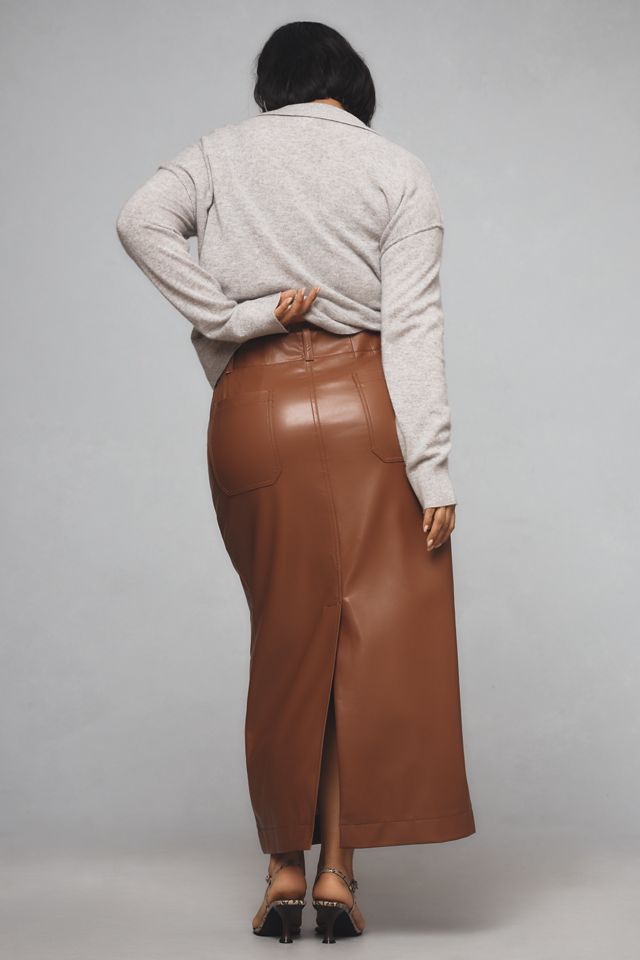 The Colette Faux-Leather Maxi Skirt by Maeve #6