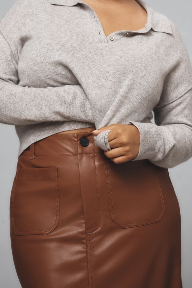 The Colette Faux-Leather Maxi Skirt by Maeve #7