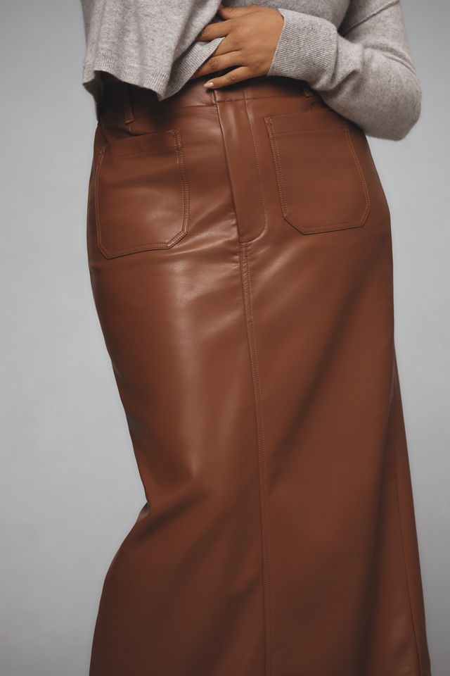The Colette Faux-Leather Maxi Skirt by Maeve #8