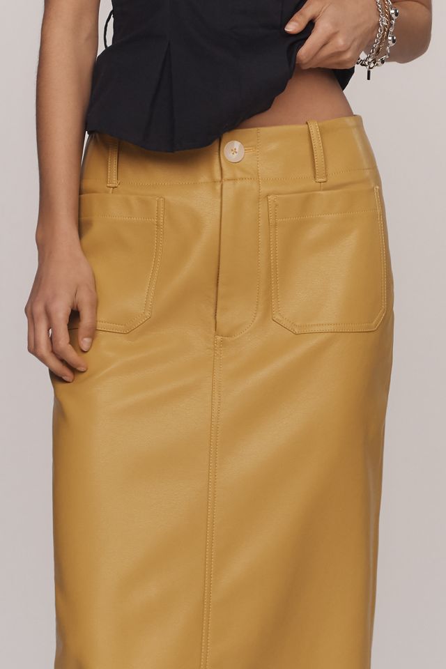 The Colette Faux-Leather Maxi Skirt by Maeve #1