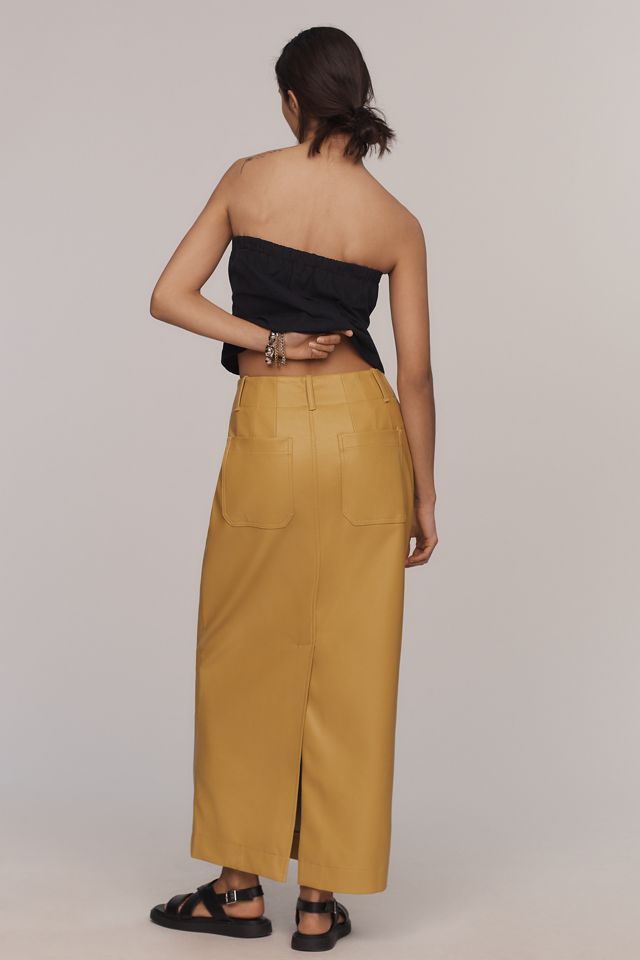 The Colette Faux-Leather Maxi Skirt by Maeve #2