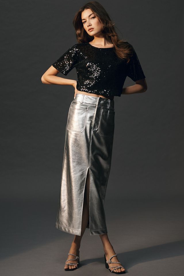 The Colette Metallic Maxi Skirt by Maeve | Anthropologie UK