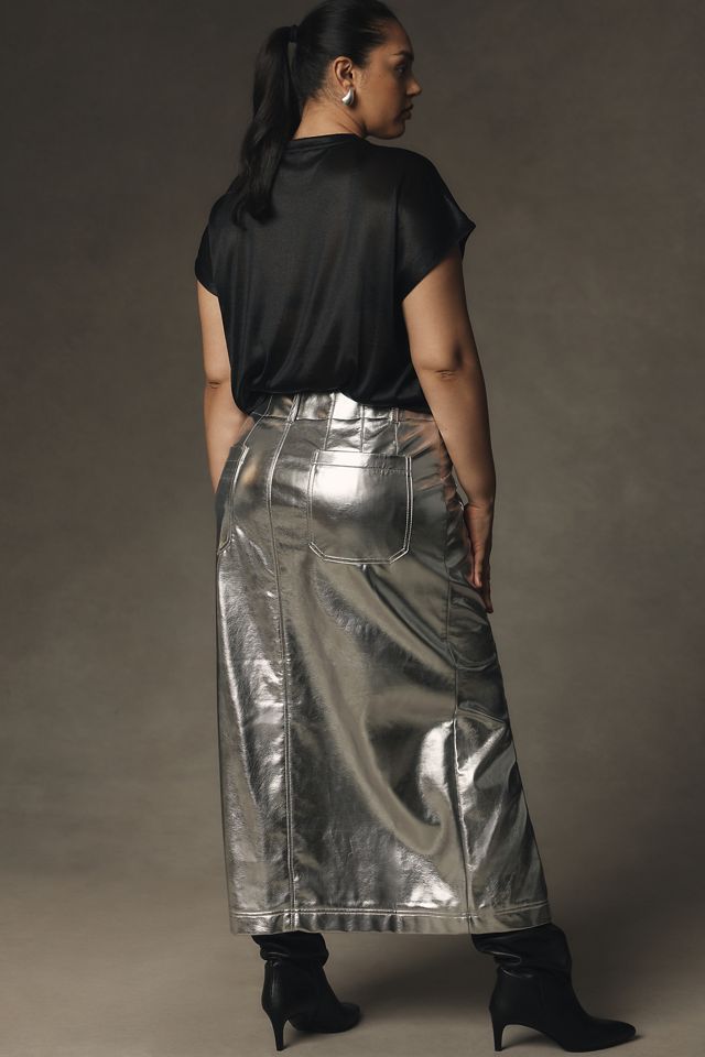 The Colette Metallic Maxi Skirt by Maeve #6