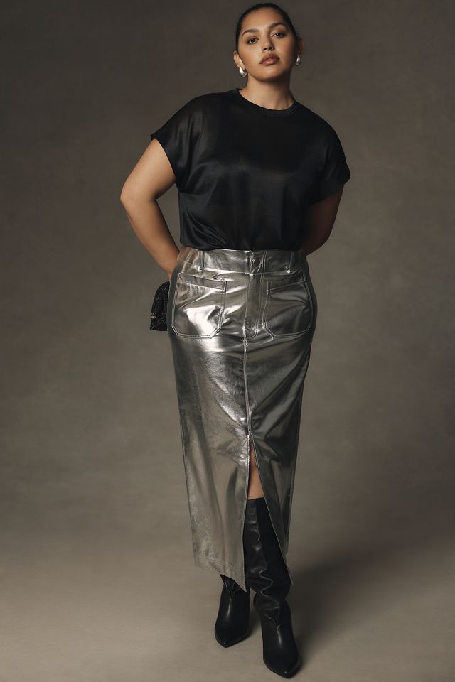 The Colette Metallic Maxi Skirt by Maeve #4