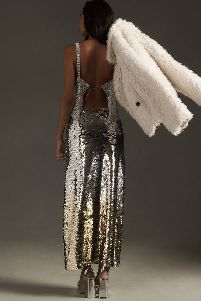 By Anthropologie Low-Rise Sequin Maxi Skirt #2