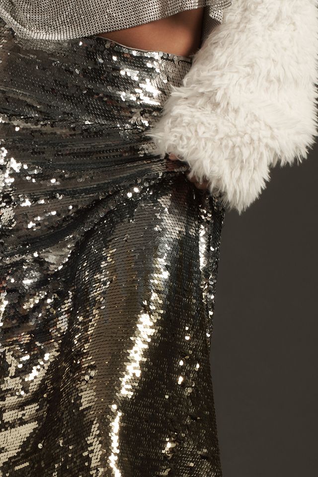 By Anthropologie Low-Rise Sequin Maxi Skirt #3