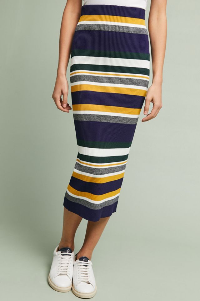 Striped Midi Sweater Skirt #1