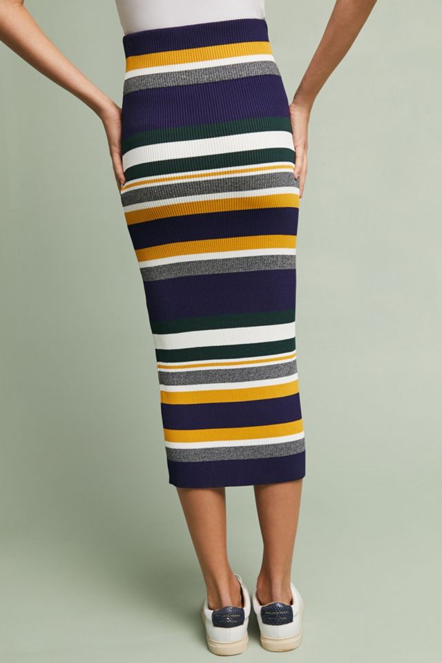 Striped Midi Sweater Skirt #3