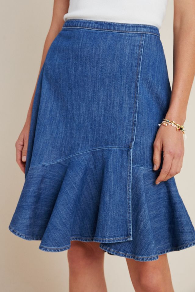 Pilcro Flounced Denim Mini Skirt #1
