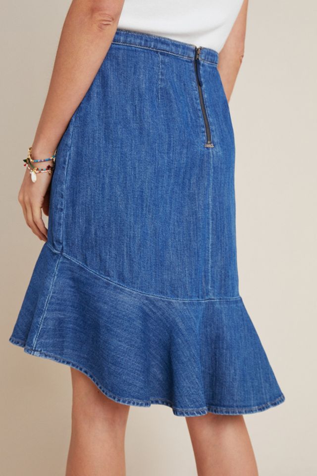 Pilcro Flounced Denim Mini Skirt #3