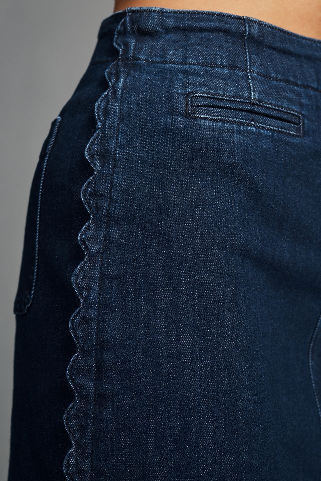Sass Vale Scalloped Denim Skirt - Bleached main image 0