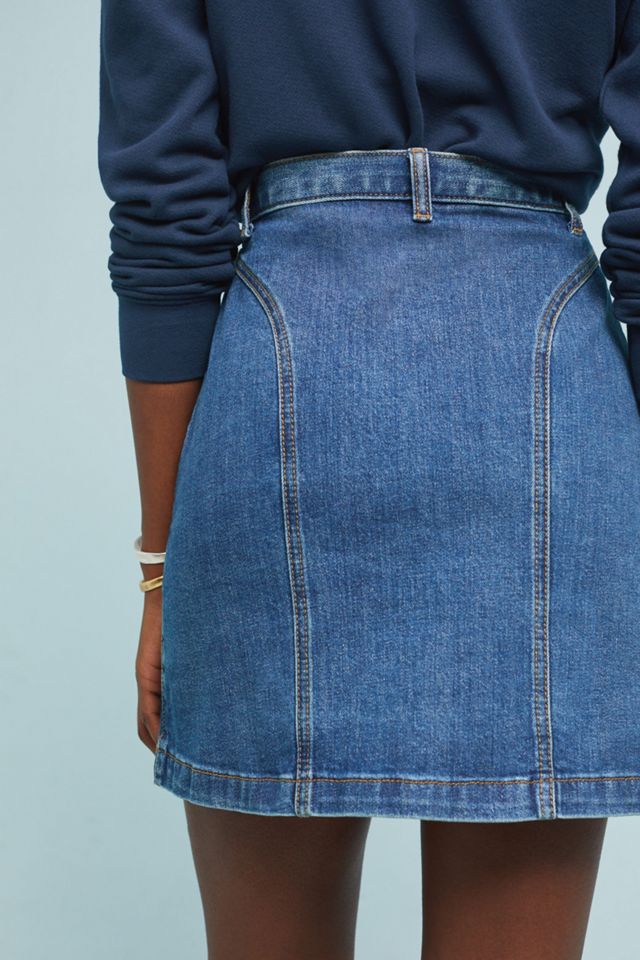 Pilcro Buttondown Denim Skirt #1