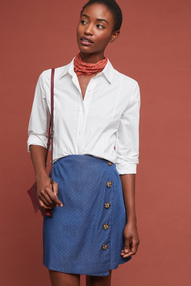 Denim Wrap Mini Skirt | Anthropologie