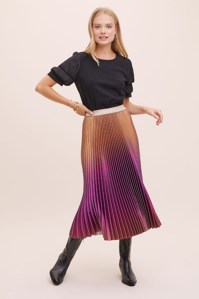 Eddy Pleated Ombre Skirt | Anthropologie UK