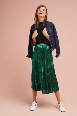 anthropologie metallic skirt