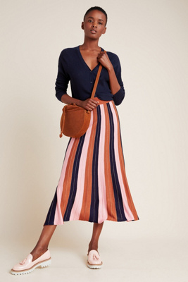 最SALE☆ラス1即納【Anthro】Roselle Sweater Midi Skirt Size:S Nina Petite Sweater Midi Skirt | Anthropologie