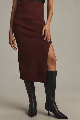 Avec Les Filles Sweater Maxi Skirt In Purple
