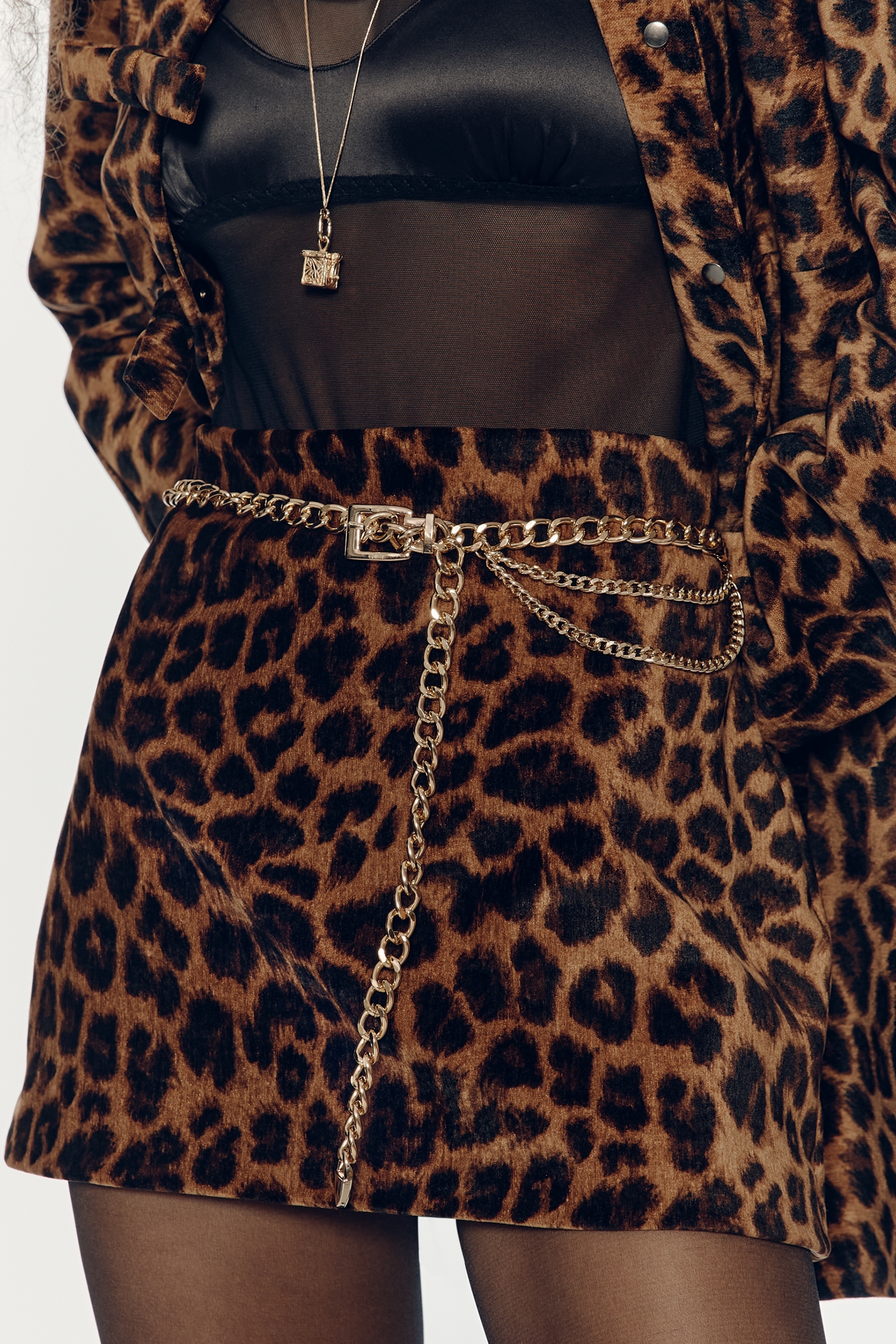 Avec Les Filles Leopard Mini Skirt