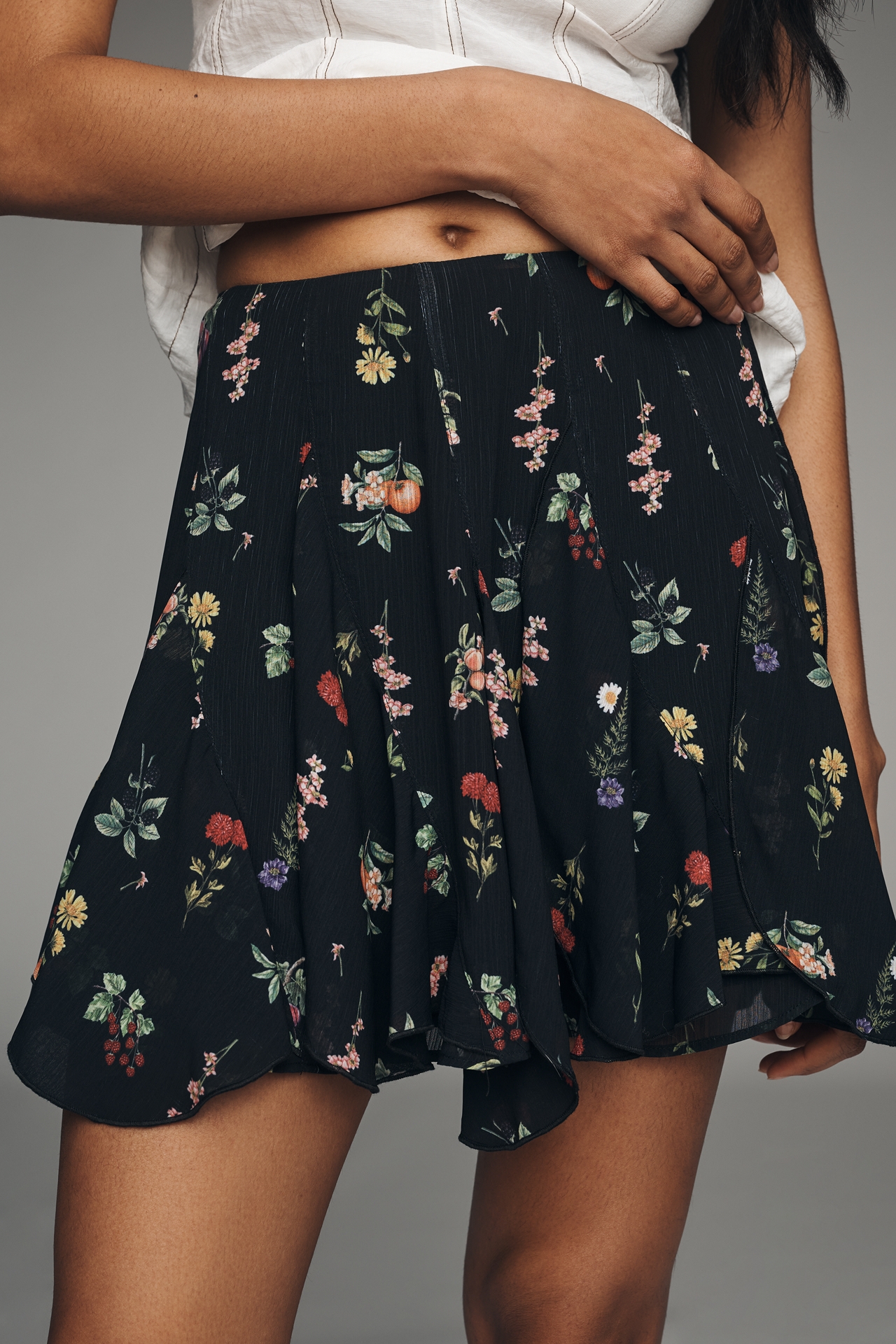 Avec Les Filles Ruffle Mini Skirt