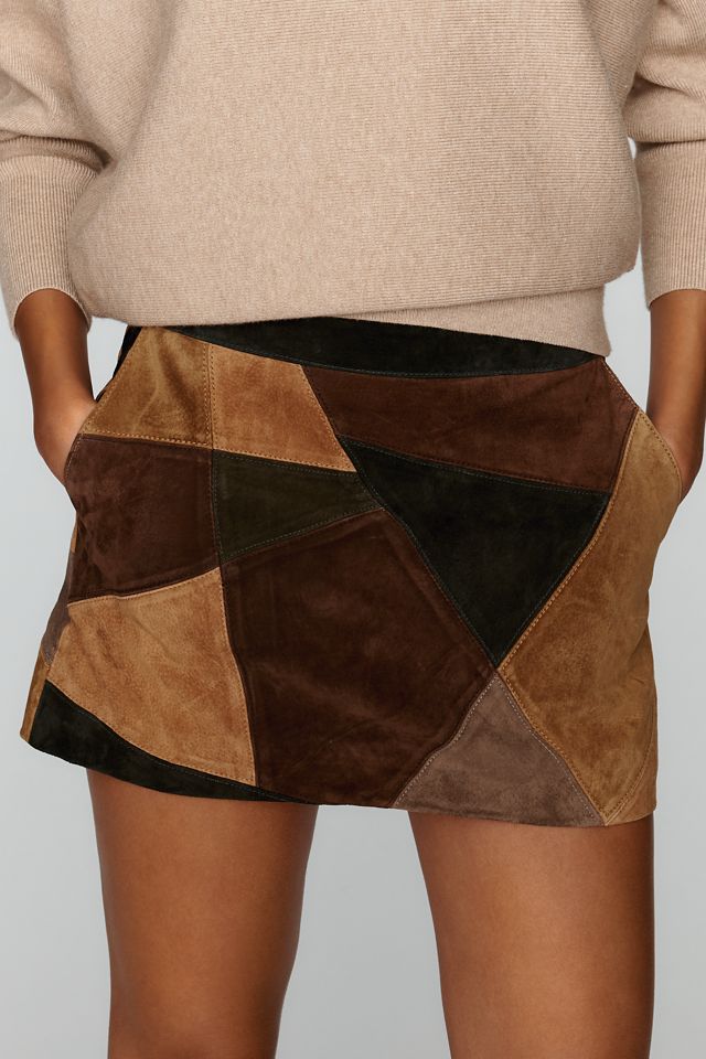 Avec Les Filles Suede Patchwork Mini Skirt #1