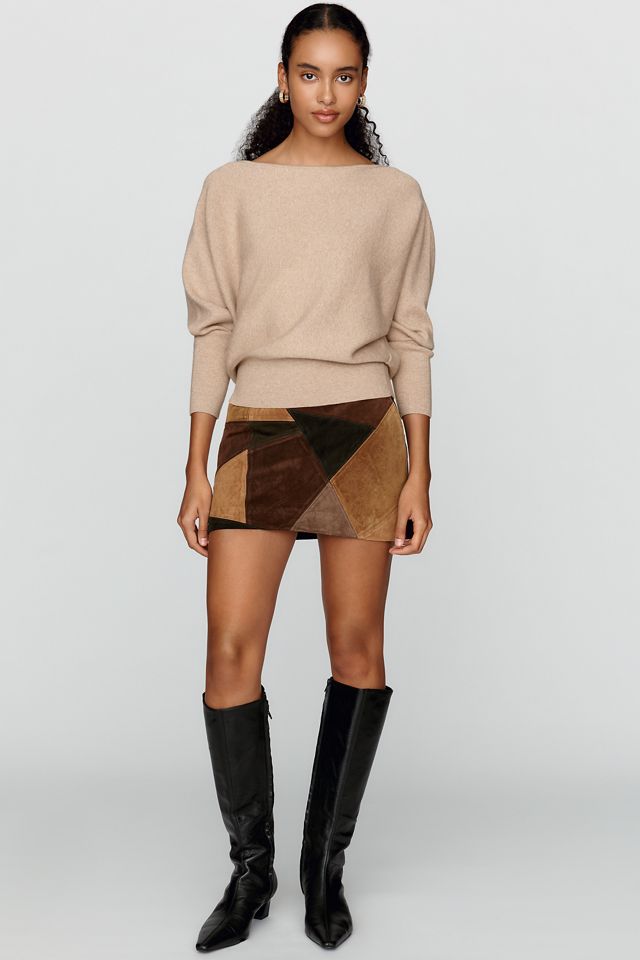 Avec Les Filles Suede Patchwork Mini Skirt #3