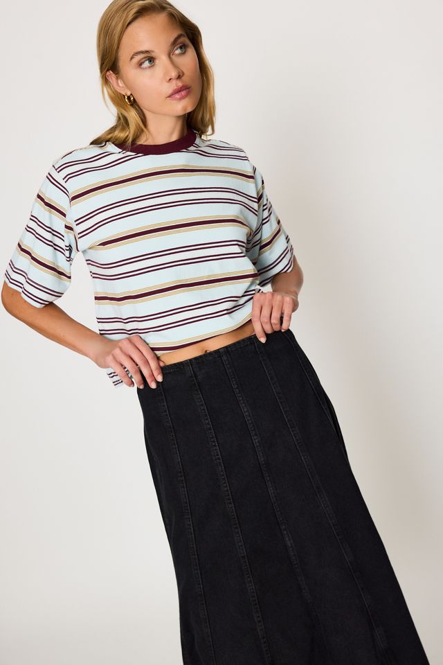 Levi's Seamed Flare Denim Maxi Skirt #3