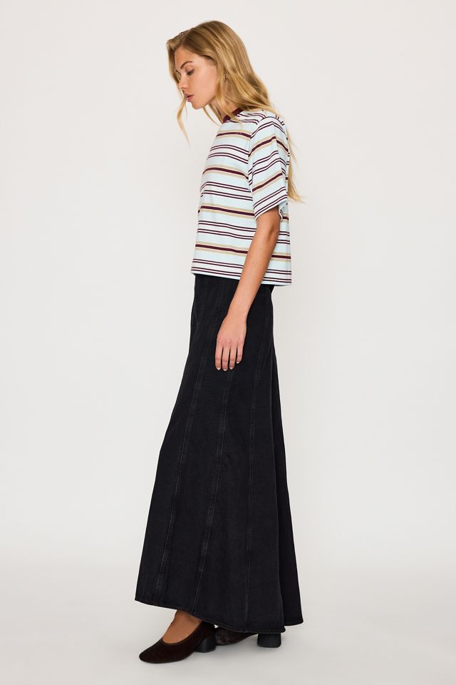 Levi's Seamed Flare Denim Maxi Skirt #1