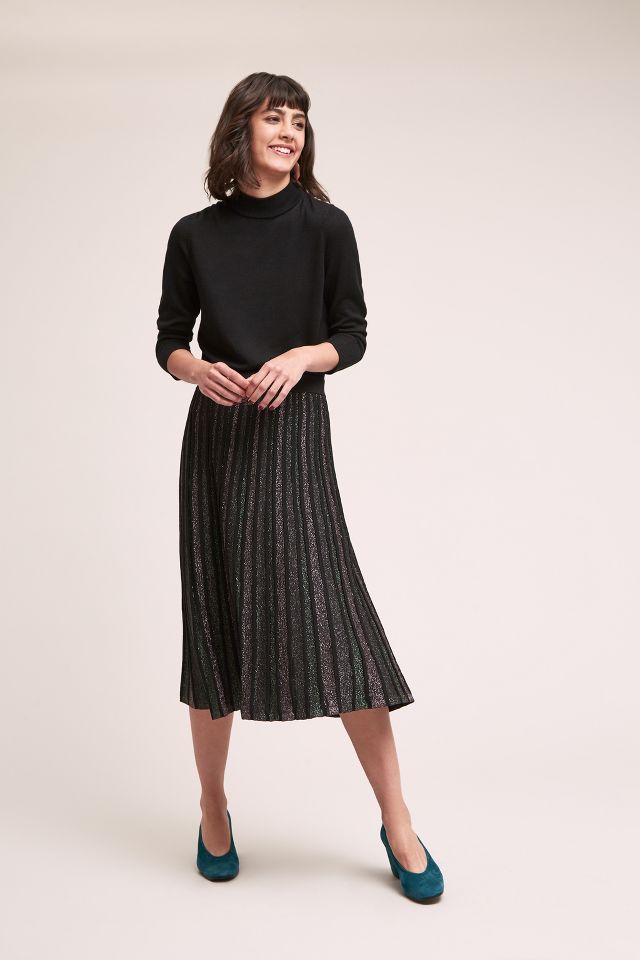 Metallic pleated skirt anthropologie best sale