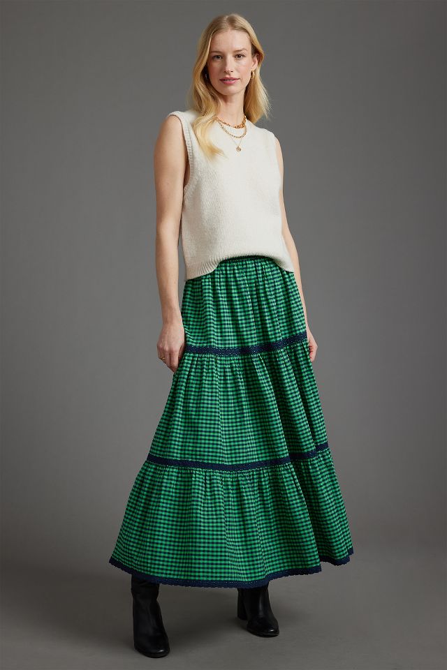 Gingham hotsell maxi skirt