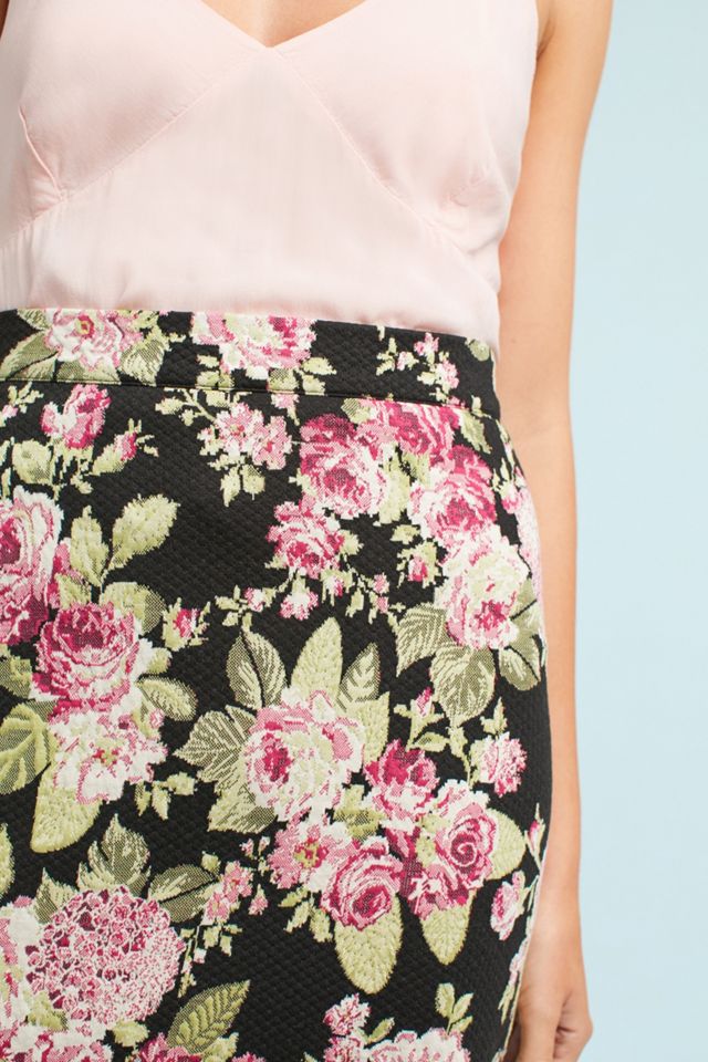 Floral Jacquard Pencil Skirt | Anthropologie