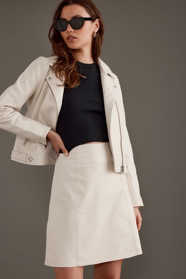 Selected Femme Ibi Leather A-Line Mini Skirt #2