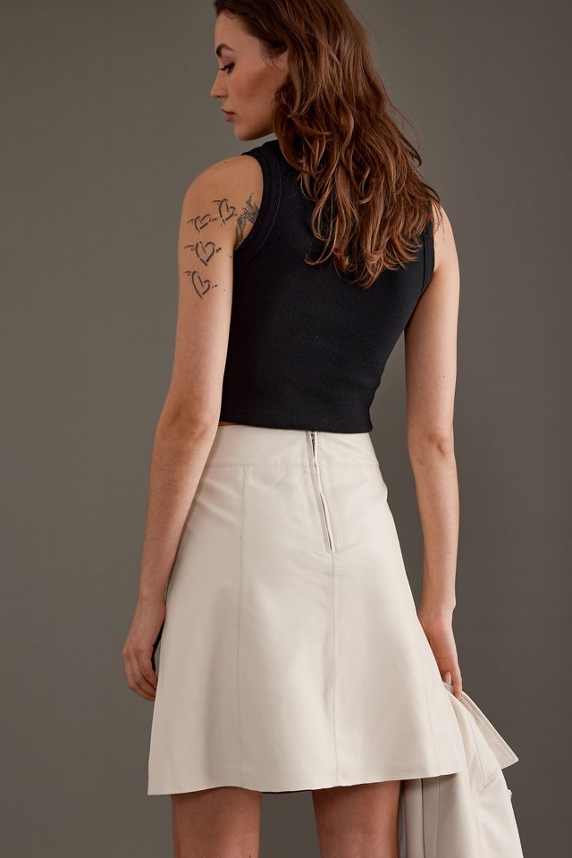 Selected Femme Ibi Leather A-Line Mini Skirt #5