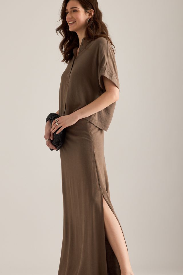 Selected Viva Linen-Blend Maxi Skirt #3