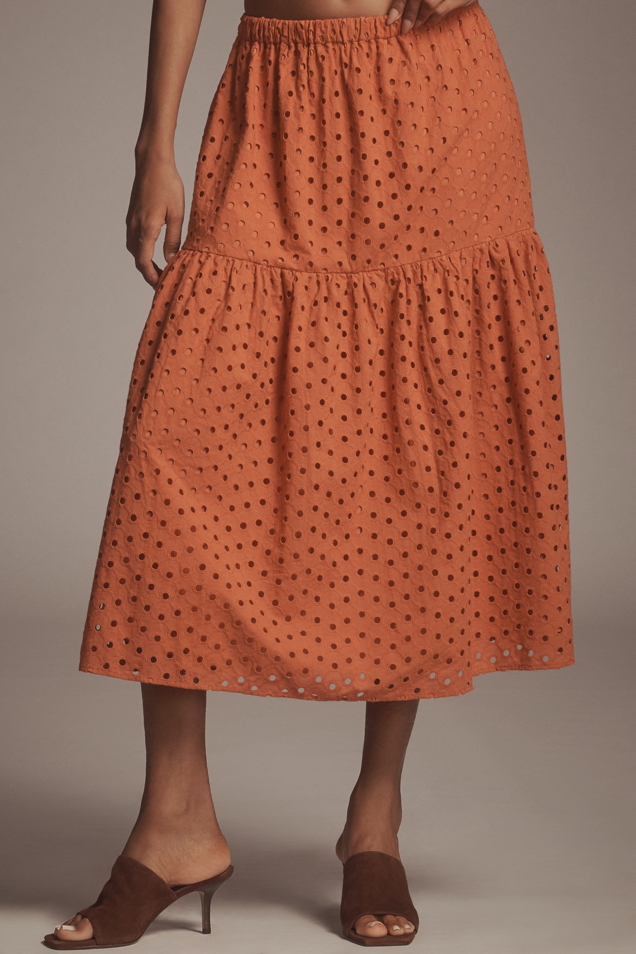ASTR The Label Nalley Eyelet Midi Skirt