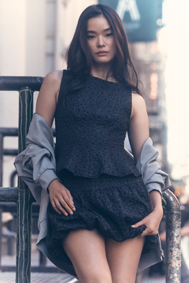 Astr Alea Bubble Mini Skirt In Black