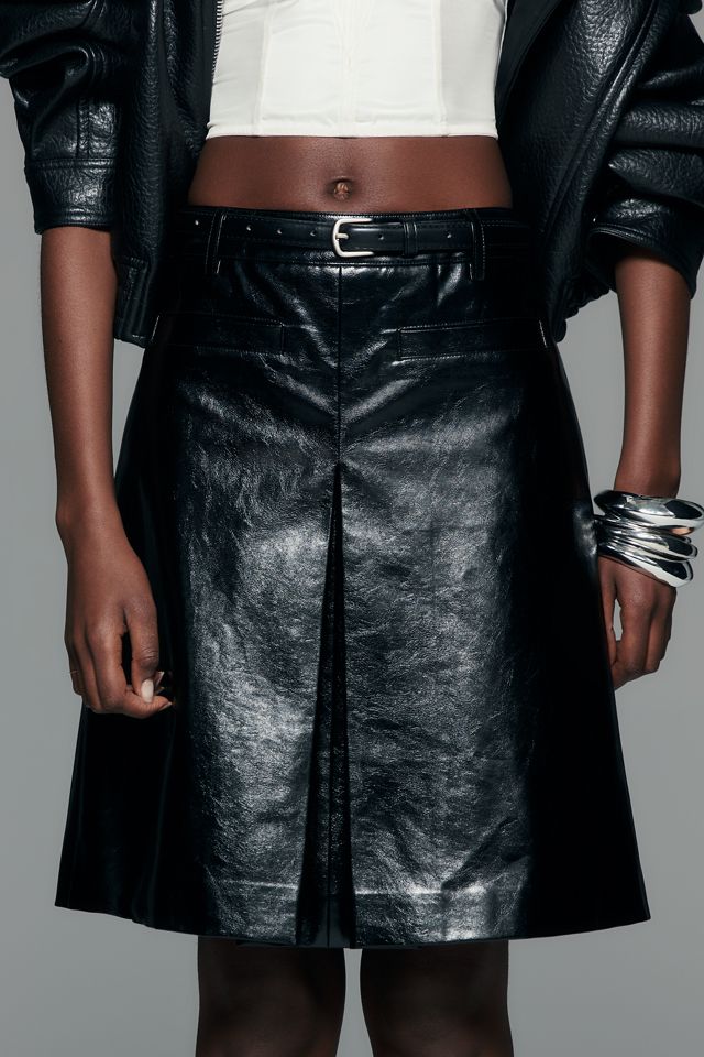 ASTR The Label Zoyenka Faux Leather Midi Skirt #1