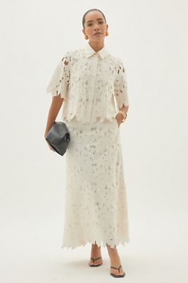 Gonna Maxi con Intaglio Floreale By Anthropologie