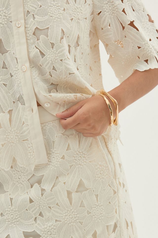 By Anthropologie Maxirock mit Lochstickerei und Blumenmuster #4