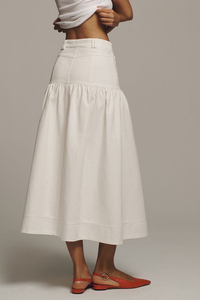 Moon River Button-Front Midi Skirt #1