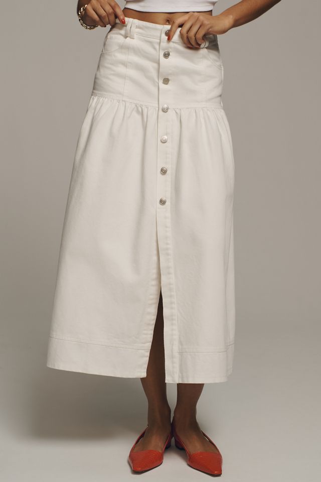 Moon River Button-Front Midi Skirt #3