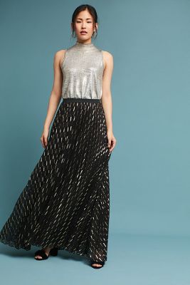 anthropologie metallic skirt