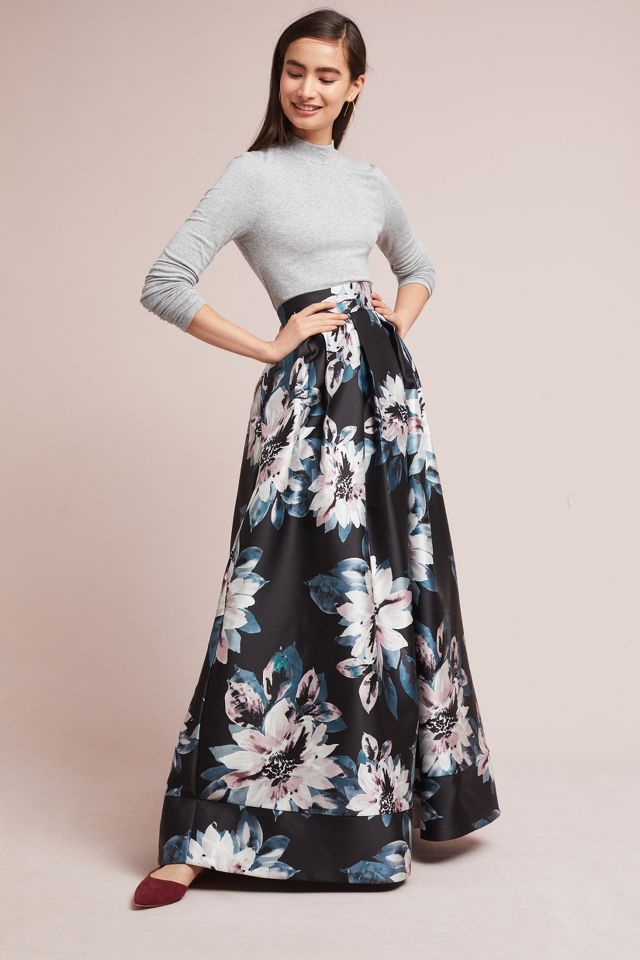 Intricate Baroque Jacquard Maxi Skirt - Retro, Indie and Unique Fashion