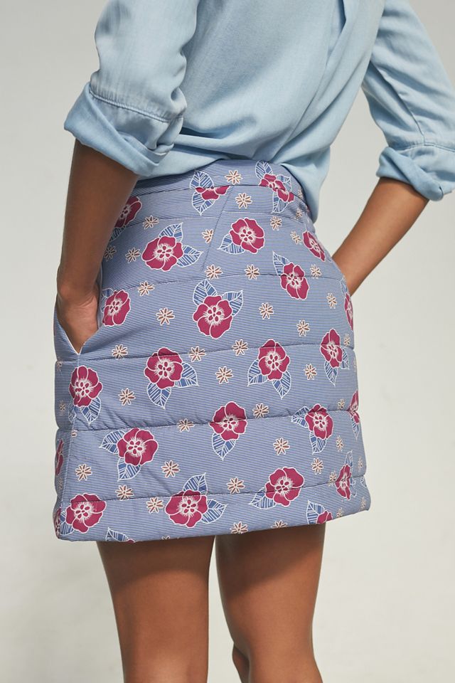 Carleen Floral Quilted Mini Skirt | Anthropologie