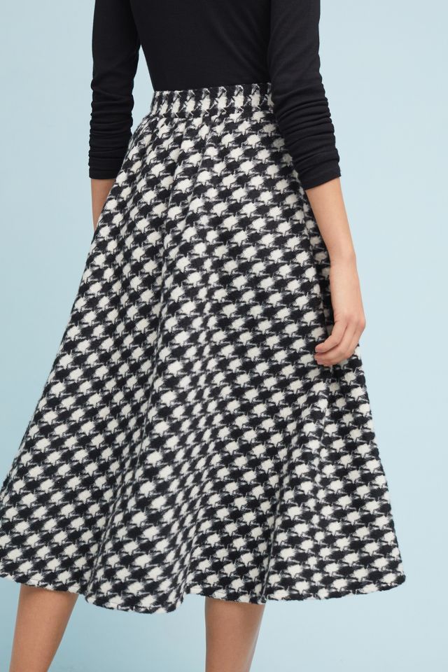 Houndstooth Midi Skirt | Anthropologie