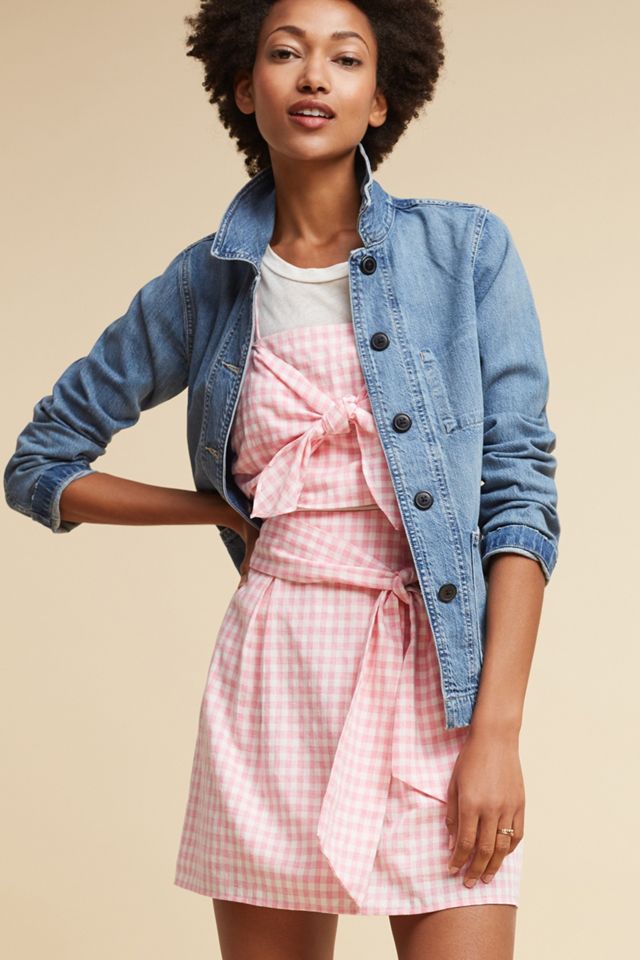 Tie-Front Gingham Mini Skirt #3