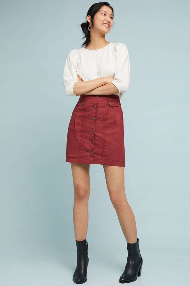 Buttoned Utility Skirt