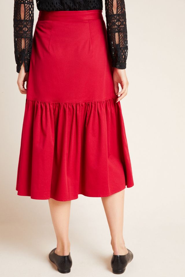 Aisha Flounced Midi Skirt #1