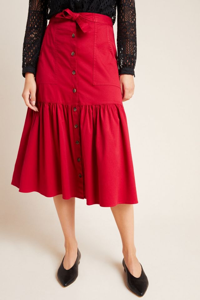 Aisha Flounced Midi Skirt #3